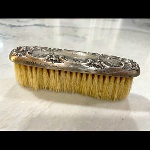 STERLING SILVER ANTIQUE GROOMING BRUSH. PAT. PENDING 1900. Monogrammed “B”